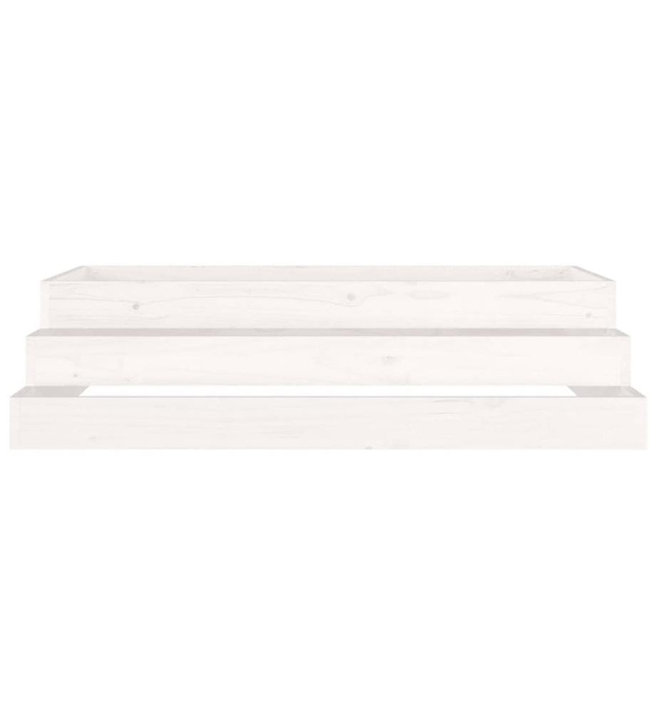 Jardinière Blanc 110x110x27 cm Bois massif de pin