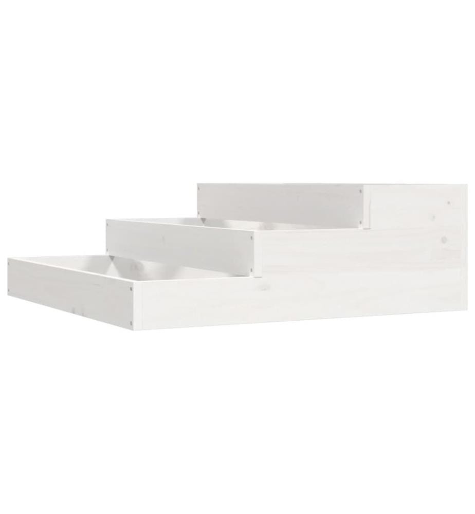 Jardinière Blanc 78x78x27 cm Bois massif de pin