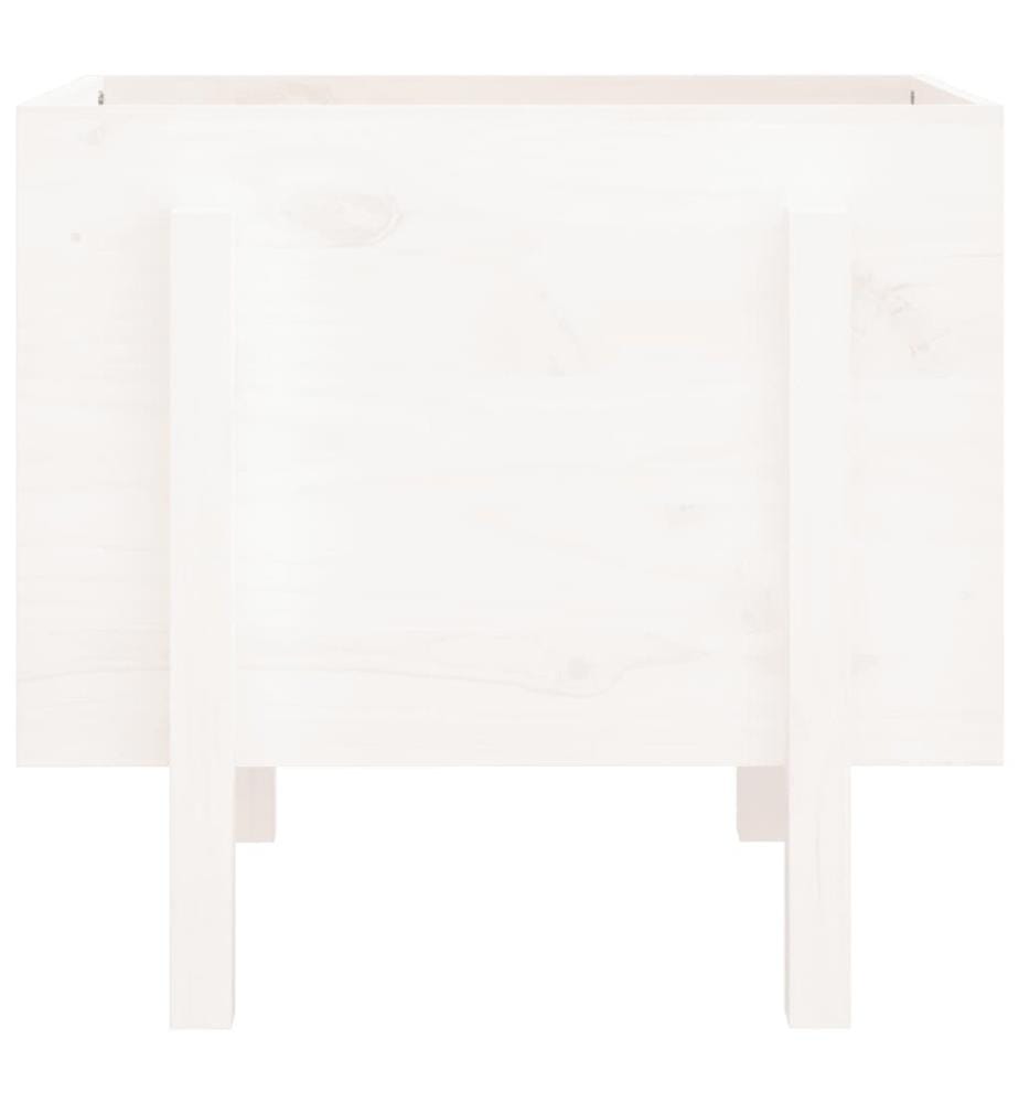 Jardinière blanc 62x50x57 cm bois massif de pin