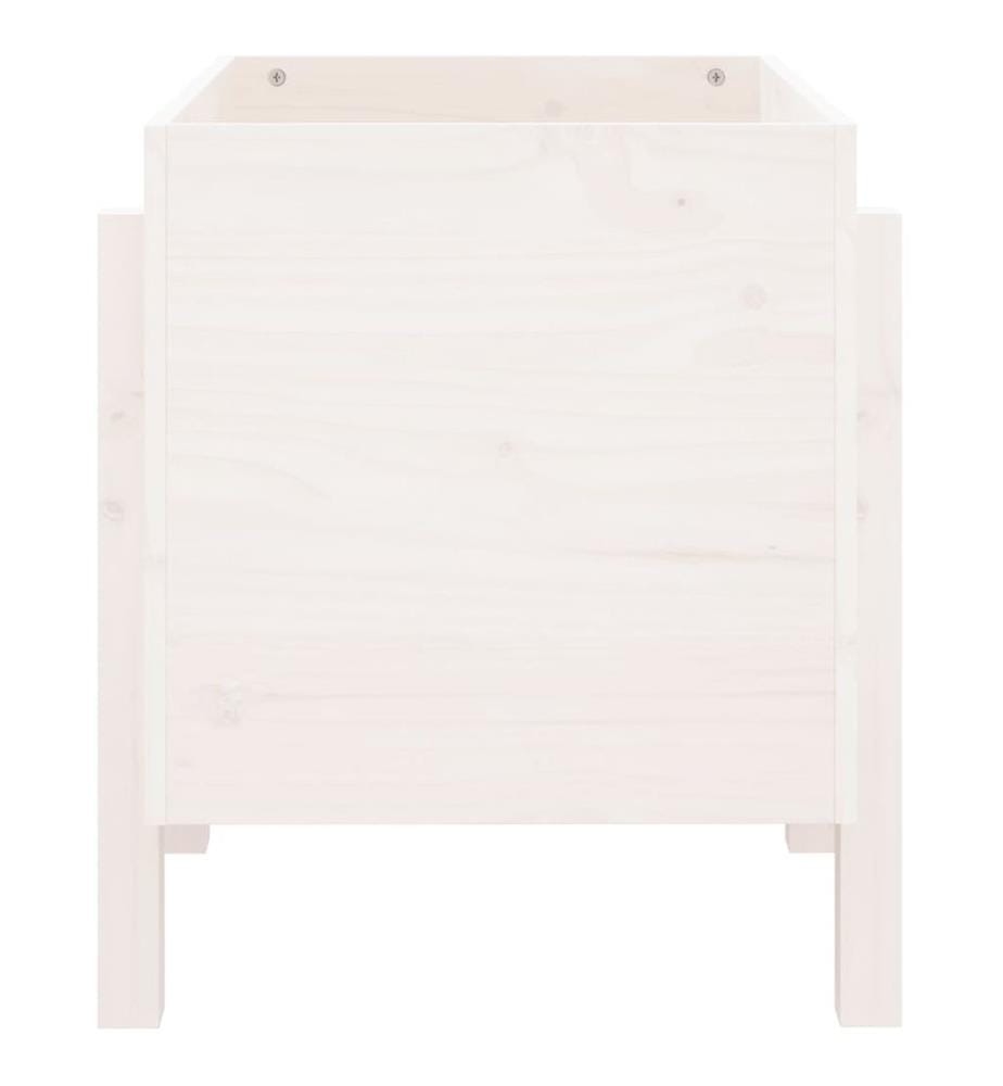 Jardinière blanc 62x50x57 cm bois massif de pin