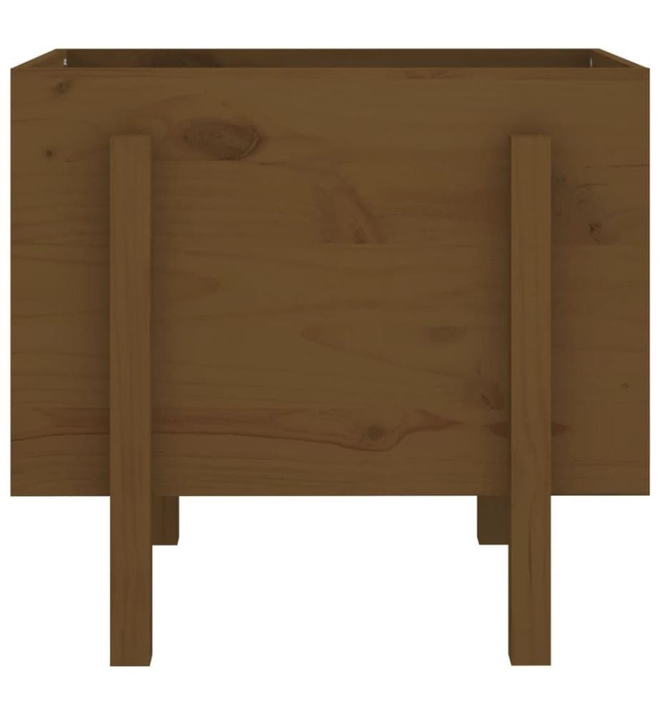 Jardinière marron miel 62x50x57 cm bois massif de pin