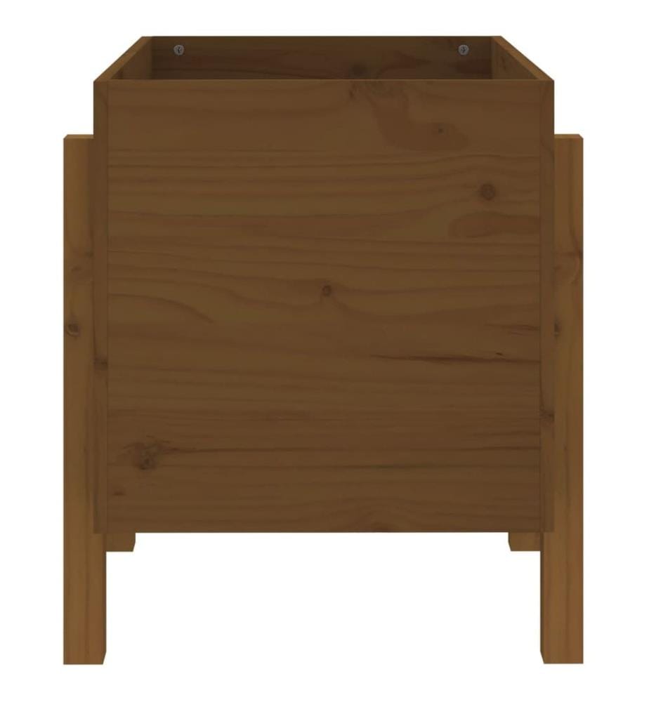 Jardinière marron miel 62x50x57 cm bois massif de pin