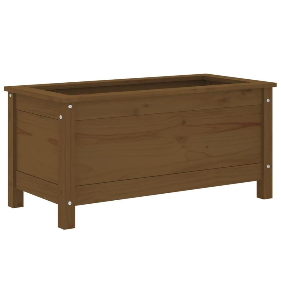Jardinière marron miel 82,5x40x39 cm bois massif de pin