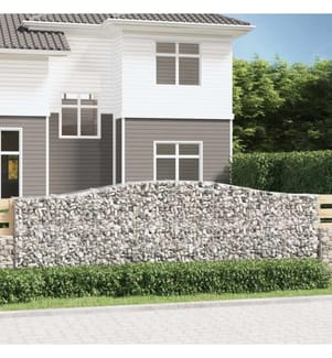 vidaXL Panier de gabions arqué 400x50x120/140 cm Fer galvanisé