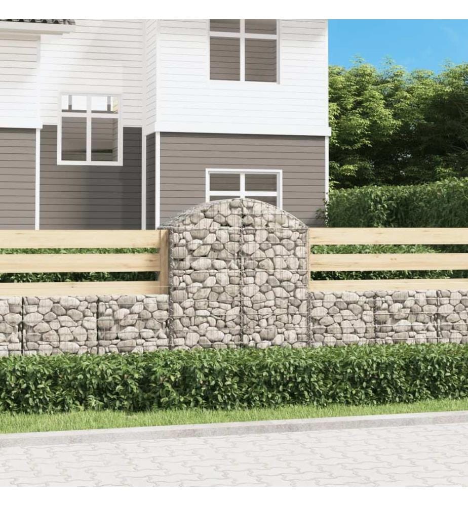vidaXL Panier de gabions arqué 100x50x120/140 cm Fer galvanisé