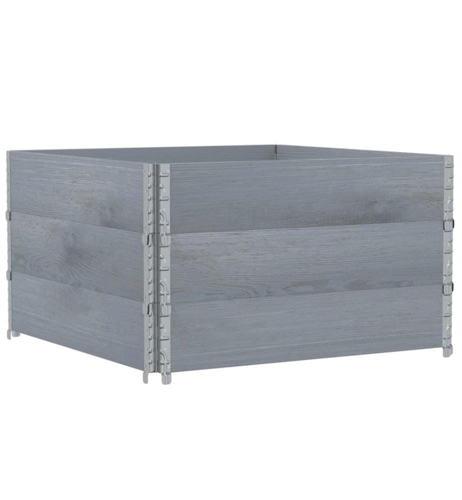 vidaXL Jardinière gris 100x100 cm bois de pin massif
