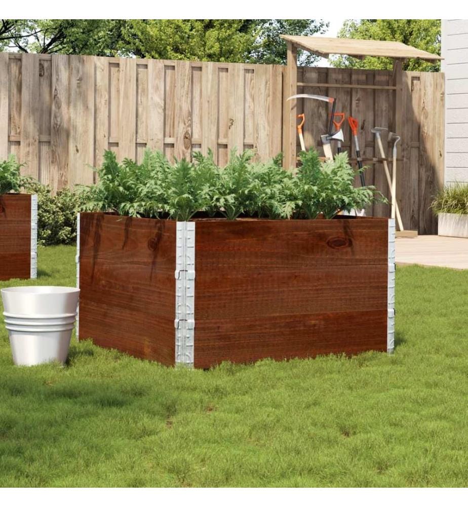 vidaXL Jardinière marron 100x100 cm bois massif de pin