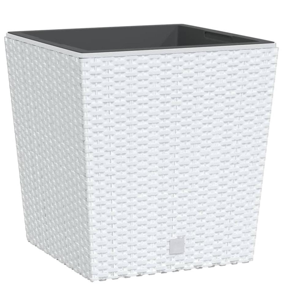 vidaXL Jardinière et intérieur amovible blanc 21 /32 L rotin PP