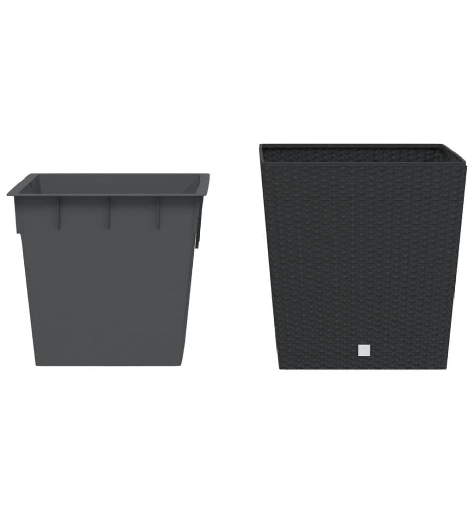 vidaXL Jardinière et intérieur amovible anthracite 37 /64 L rotin PP