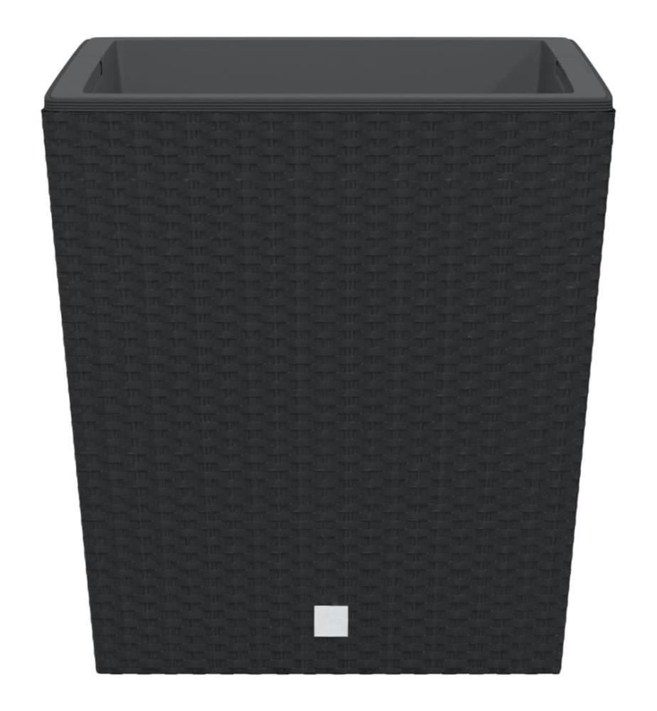 vidaXL Jardinière et intérieur amovible anthracite 37 /64 L rotin PP