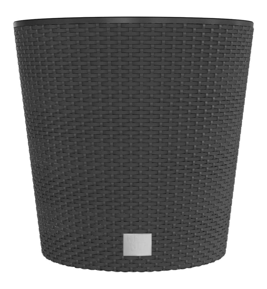 vidaXL Jardinière et intérieur amovible anthracite 35 /37,5 L rotin PP