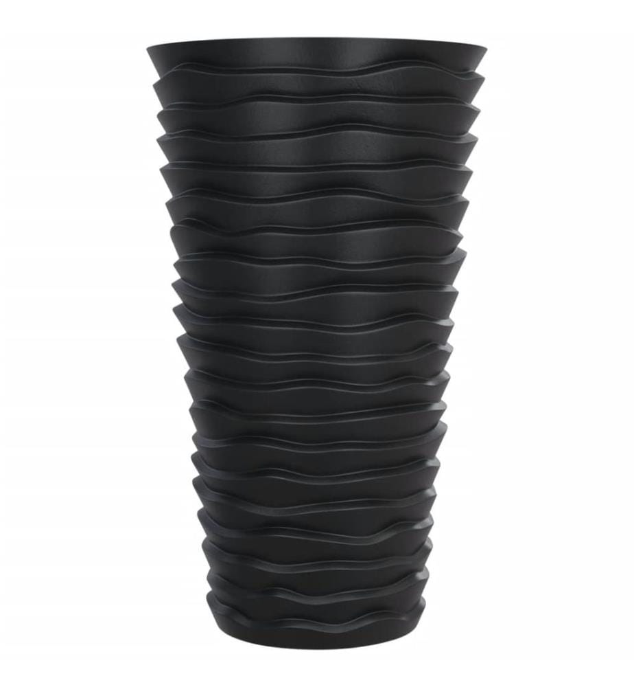 vidaXL Jardinière et intérieur amovible anthracite aspect rainuré
