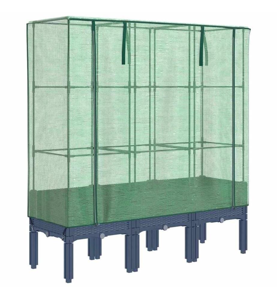 vidaXL Jardinière surélevée avec housse aspect rotin 120x40x140 cm
