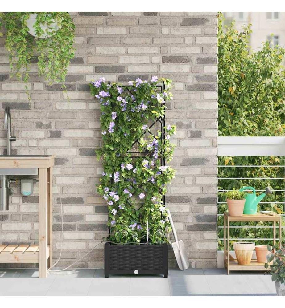 vidaXL Cache-pot de jardin Noir 40 x 40 x 126 cm Plastique