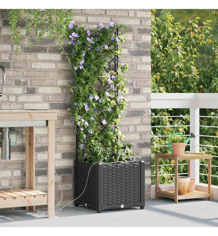 vidaXL Cache-pot de jardin Noir 40 x 40 x 142 cm Plastique