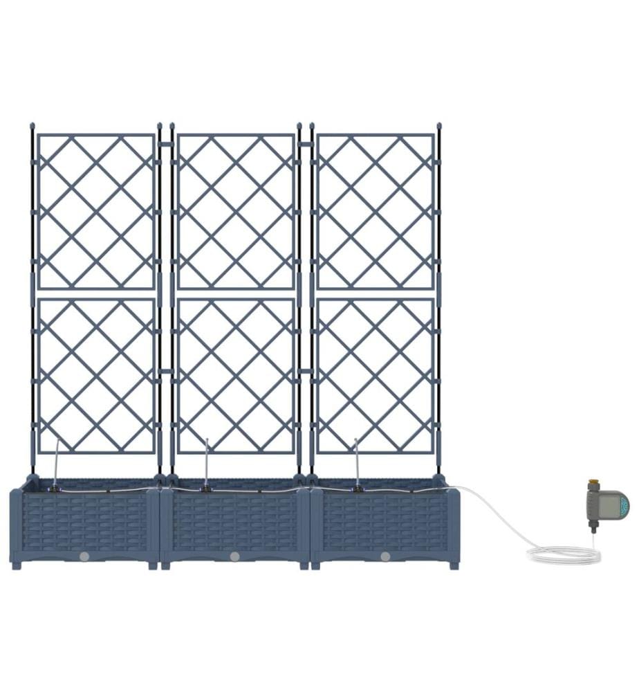 vidaXL Cache-pot de jardin 3 pcs Gris 120 x 40 x 126 cm Plastique
