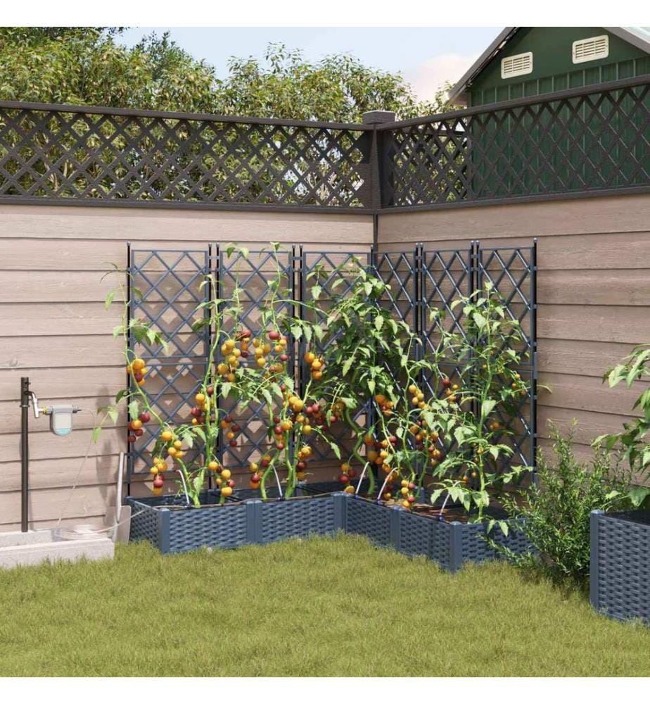 vidaXL Cache-pot de jardin 5 pcs Gris 120 x 120 x 126 cm Plastique