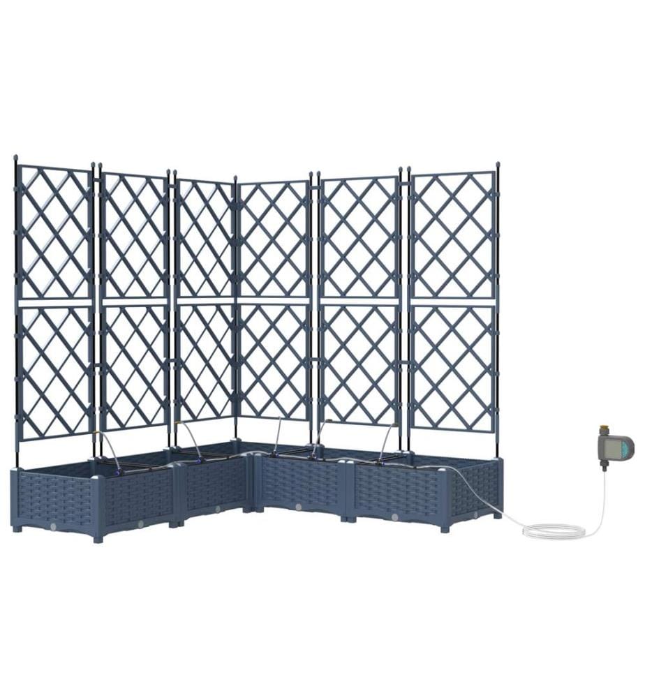 vidaXL Cache-pot de jardin 5 pcs Gris 120 x 120 x 126 cm Plastique