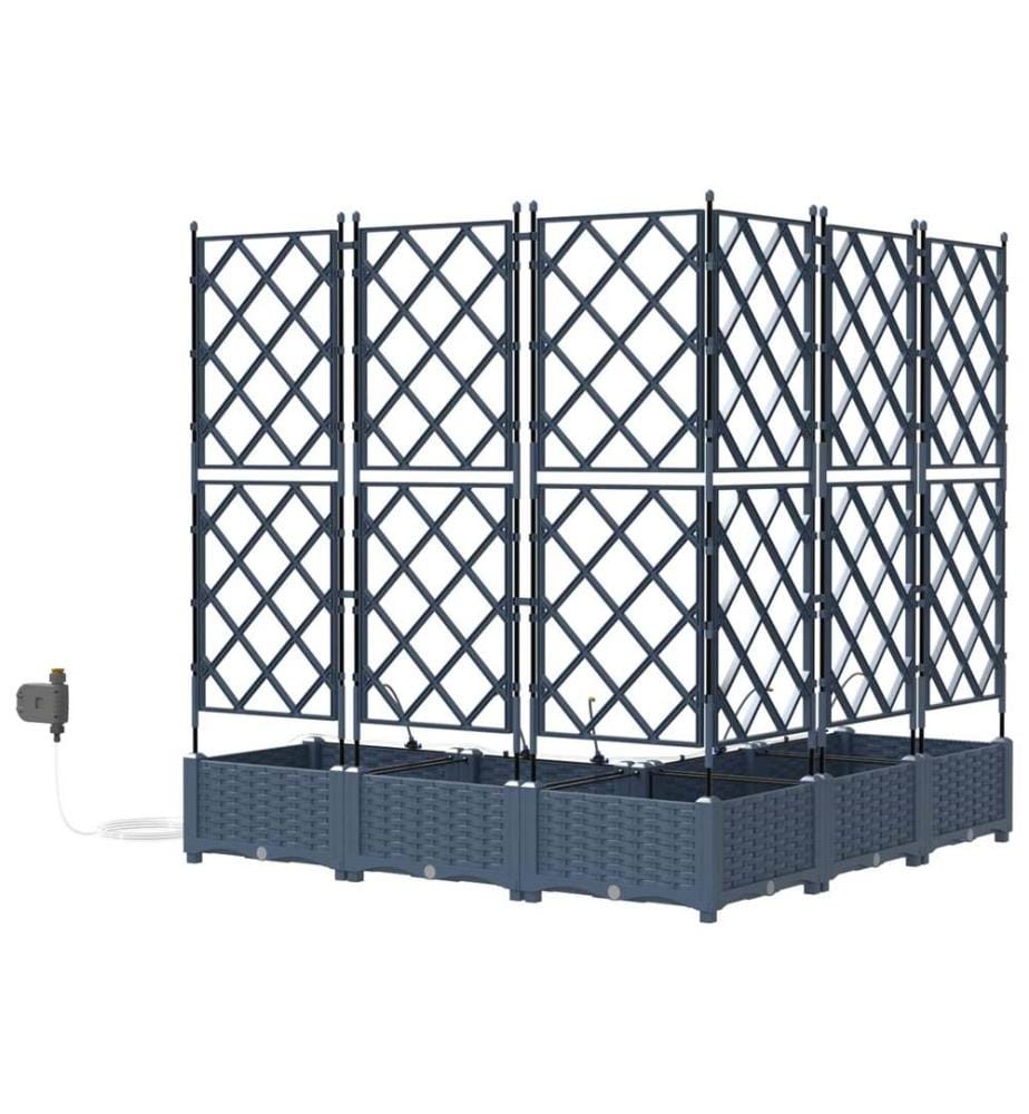 vidaXL Cache-pot de jardin 5 pcs Gris 120 x 120 x 126 cm Plastique