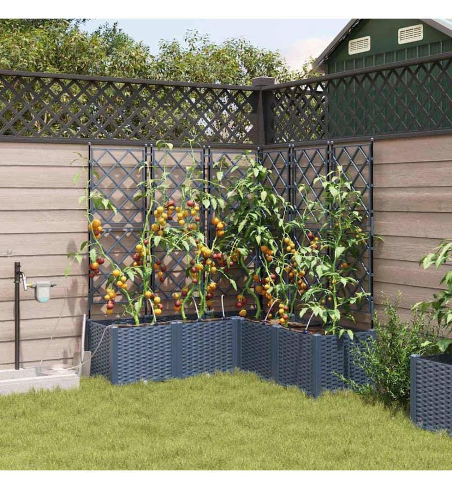 vidaXL Cache-pot de jardin 5 pcs Gris 120 x 120 x 142 cm Plastique