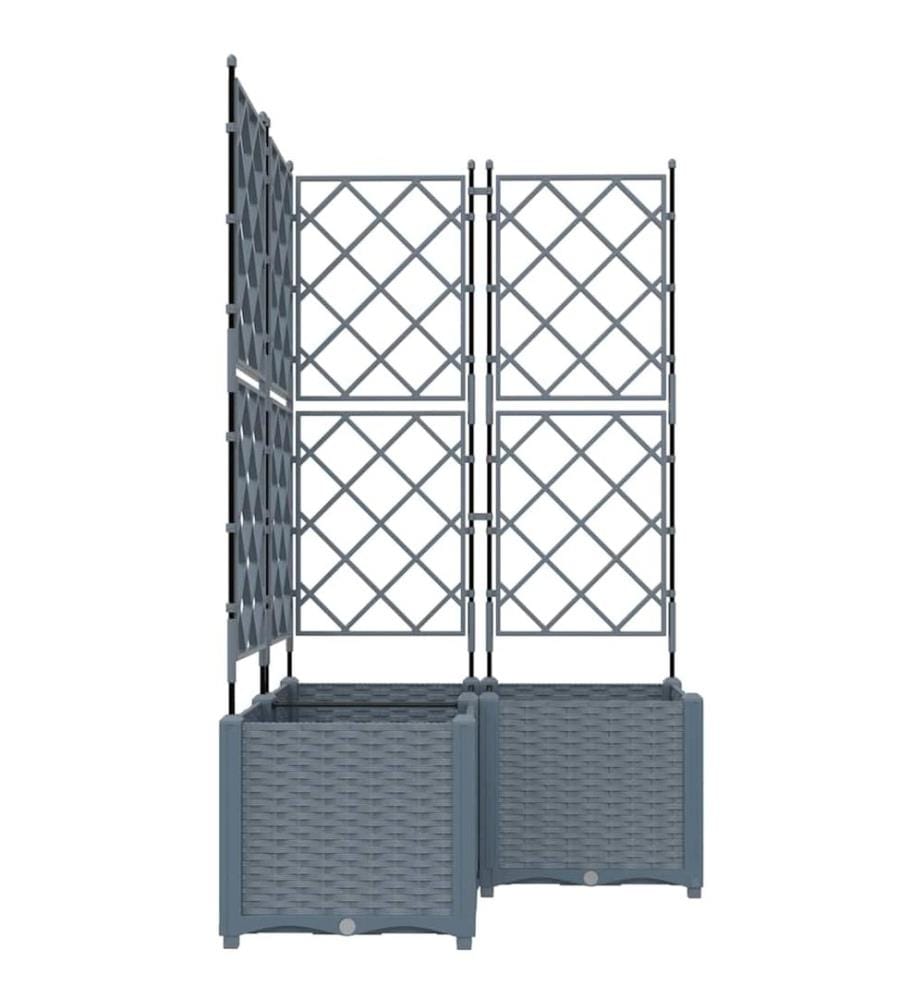vidaXL Cache-pot de jardin 3 pcs Gris Clair 80 x 80 x 143 cm Plastique