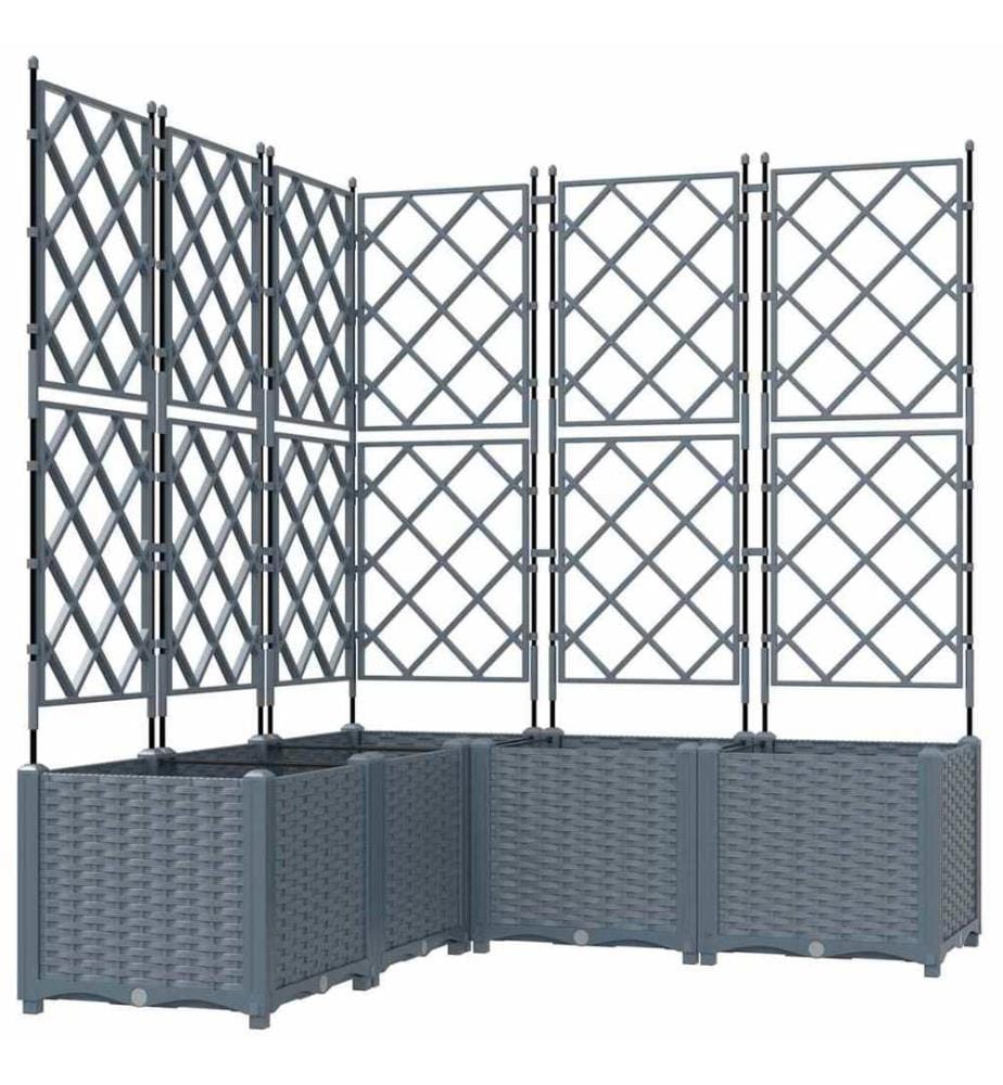 vidaXL Cache-pot de jardin 5 pcs Gris Clair 120 x 120 x 143 cm