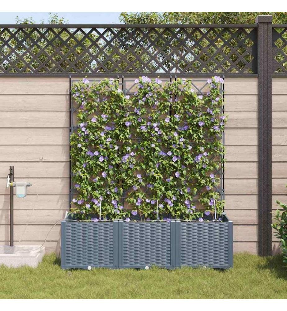 vidaXL Cache-pot de jardin 3 pcs Gris Clair 120 x 40 x 142 cm