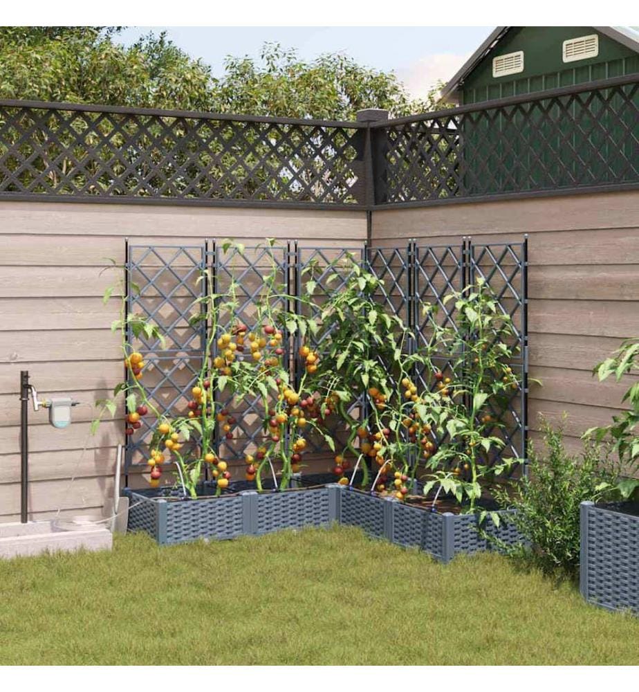 vidaXL Cache-pot de jardin 5 pcs Gris Clair 120 x 120 x 126 cm