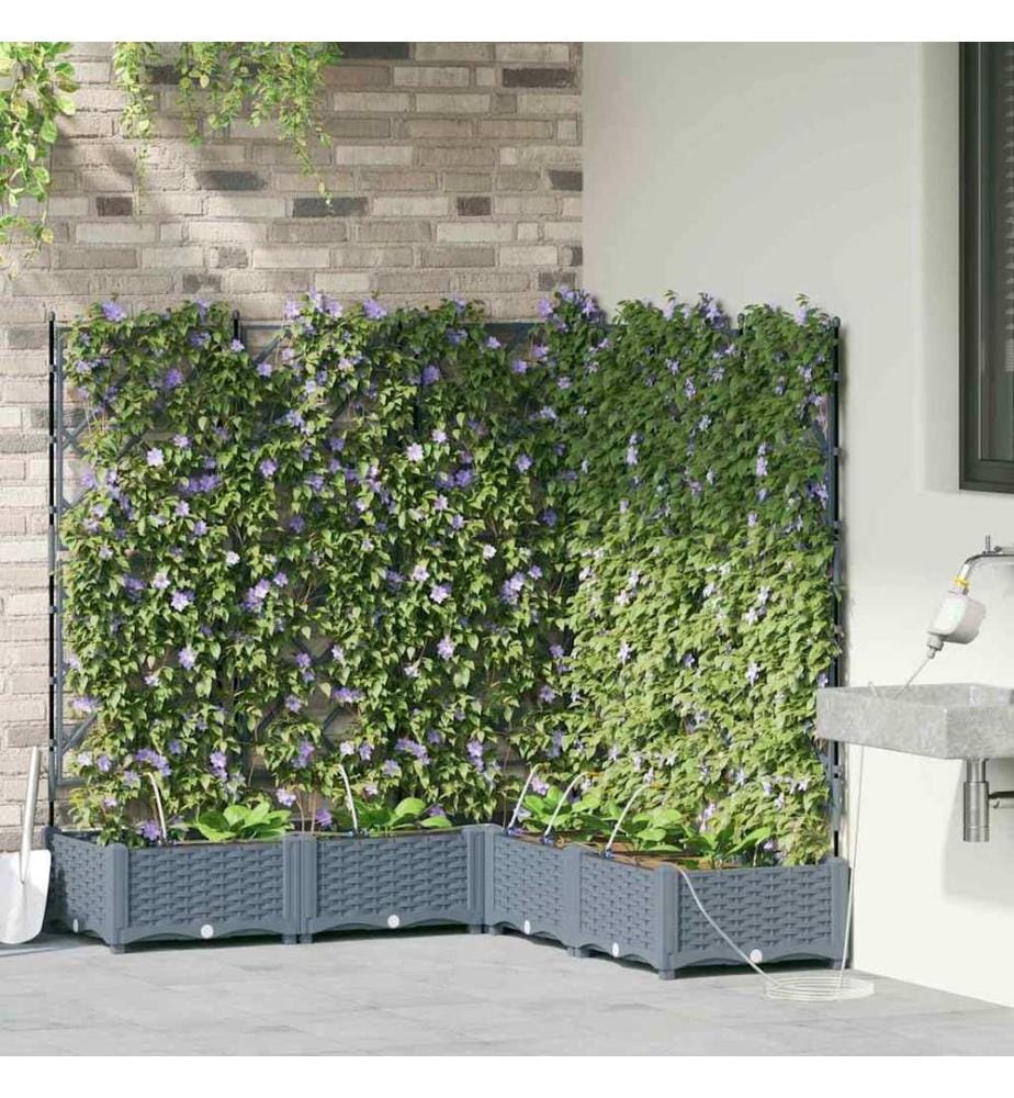 vidaXL Cache-pot de jardin 5 pcs Gris Clair 120 x 120 x 126 cm