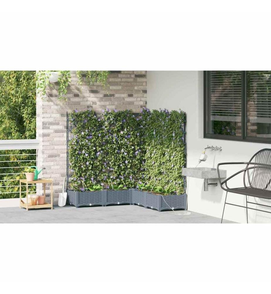 vidaXL Cache-pot de jardin 5 pcs Gris Clair 120 x 120 x 126 cm