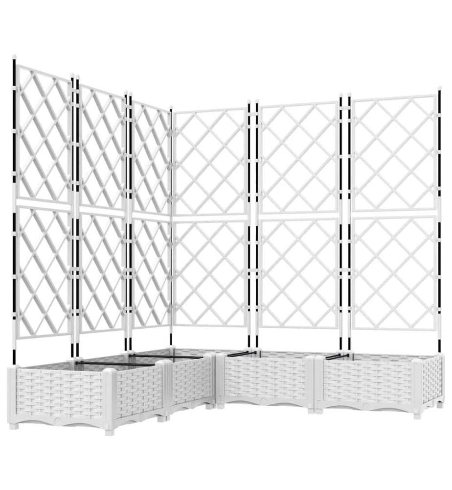 vidaXL Cache-pot de jardin 5 pcs Blanc 120 x 120 x 125,5 cm Plastique