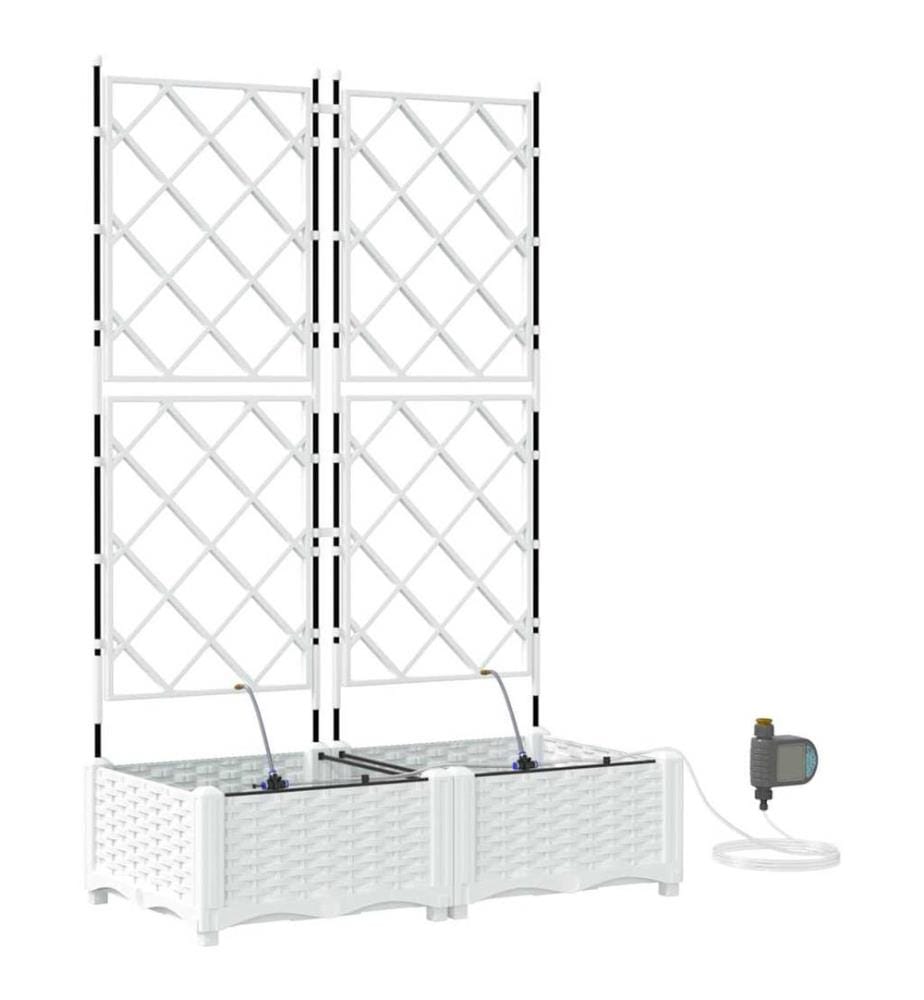vidaXL Cache-pot de jardin 2 pcs Blanc 80 x 40 x 126 cm Plastique