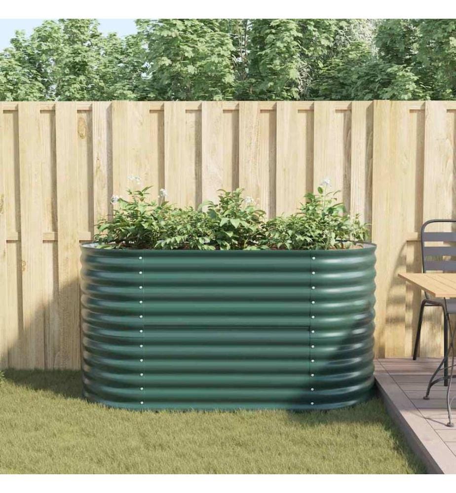 vidaXL Lit surélevé Vert 160 x 80 x 81 cm Acier