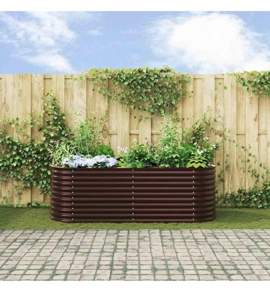vidaXL Lit surélevé Marron 240 x 80 x 81 cm Acier