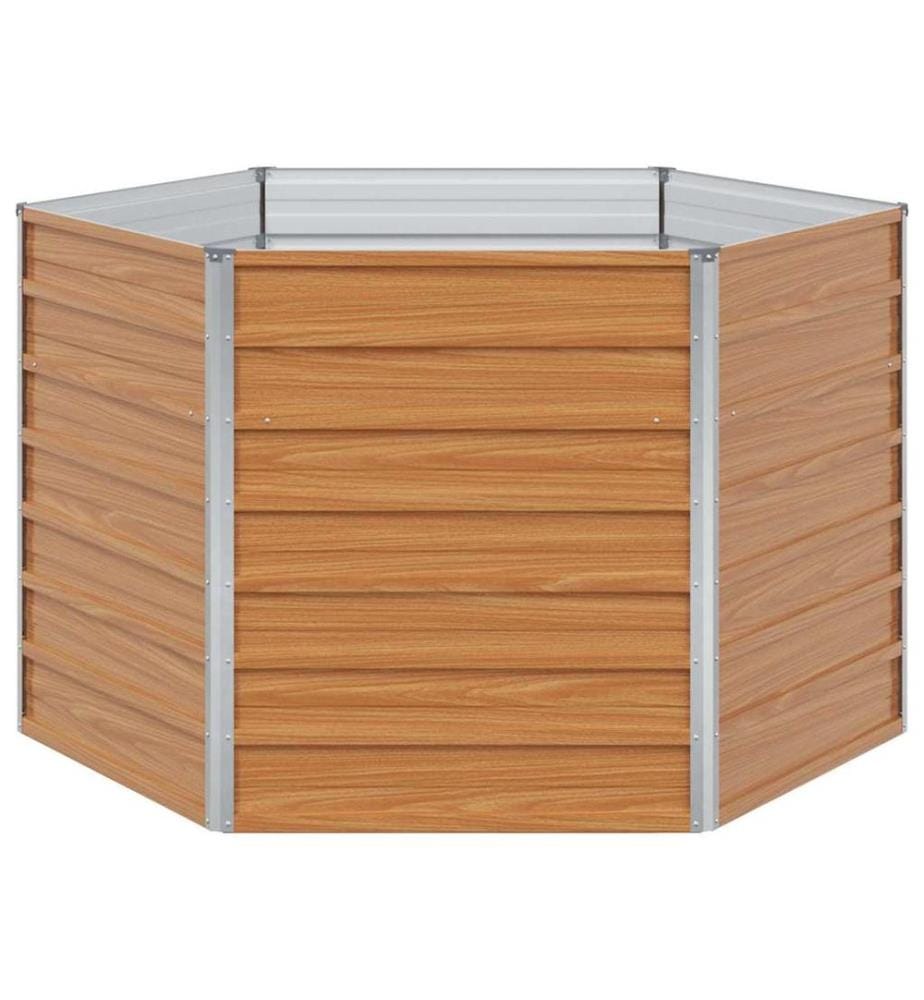 vidaXL Jardin surélevé Marron Clair 129 x 129 x 77 cm Acier galvanisé