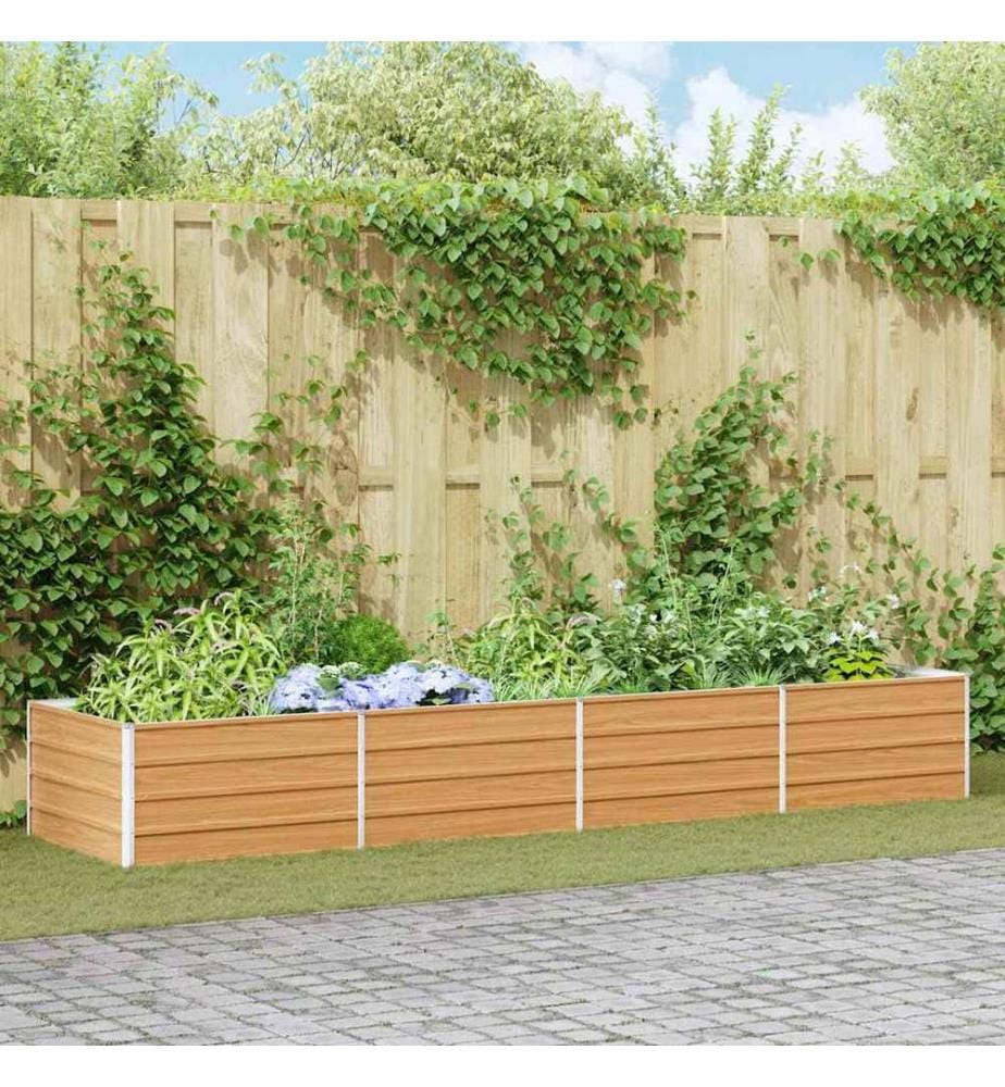 vidaXL Jardinière surélevée Marron Clair 320 x 80 x 45 cm