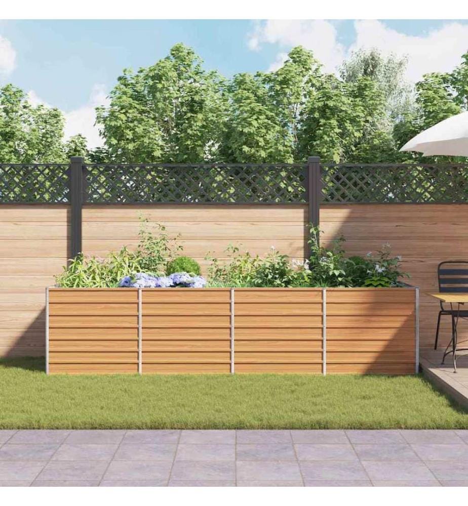 vidaXL Jardinière surélevée Marron Clair 320 x 80 x 77 cm