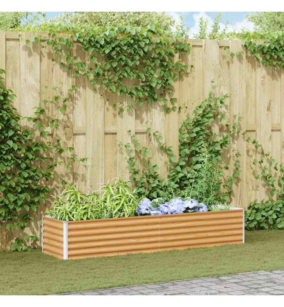 vidaXL Jardinière surélevée 195 x 50 x 36 cm Acier galvanisé