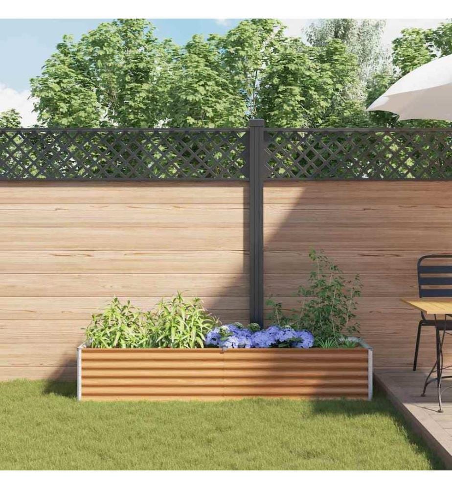vidaXL Jardinière surélevée 195 x 50 x 36 cm Acier galvanisé