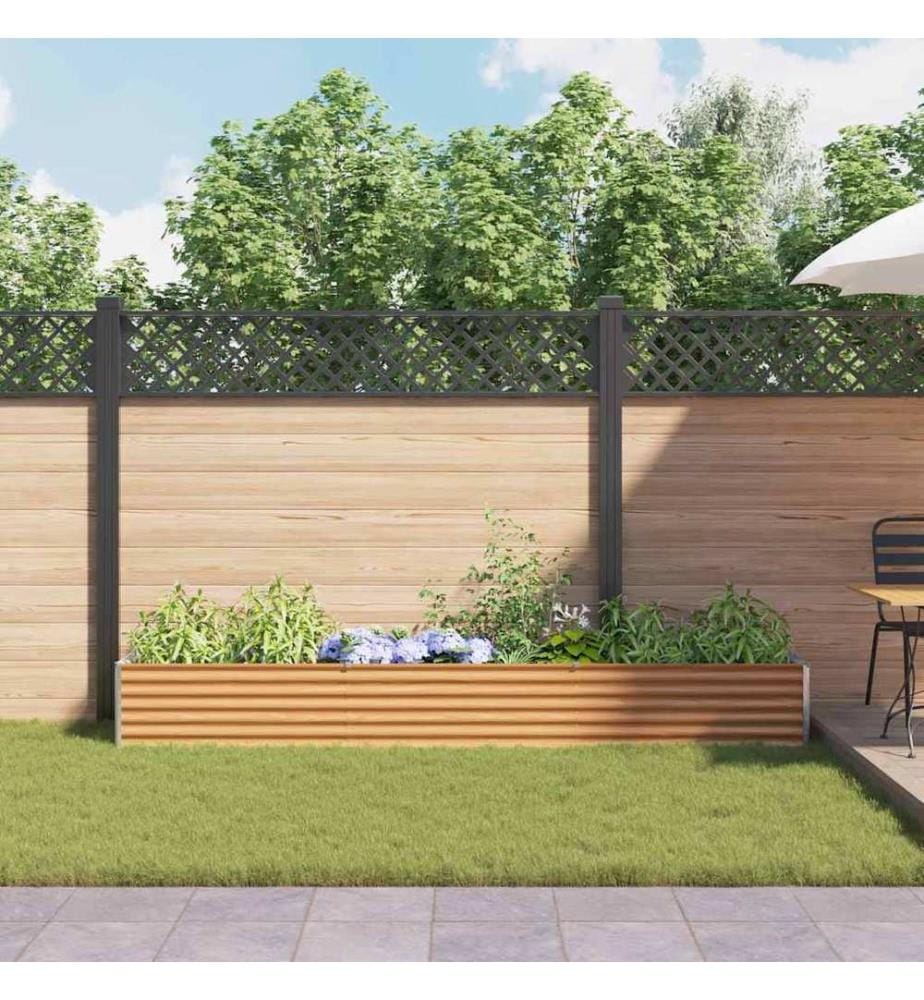 vidaXL Jardinière surélevée 290 x 50 x 36 cm Acier galvanisé
