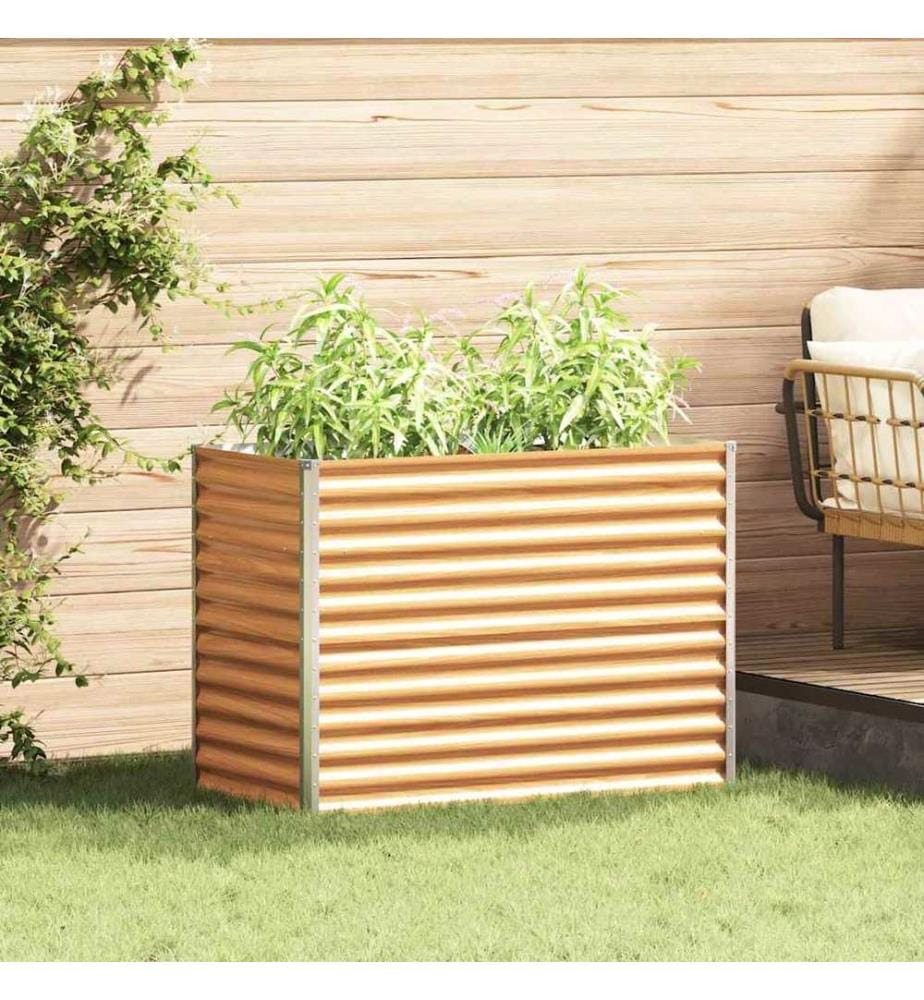 vidaXL Jardinière surélevée 98 x 50 x 68 cm Acier galvanisé