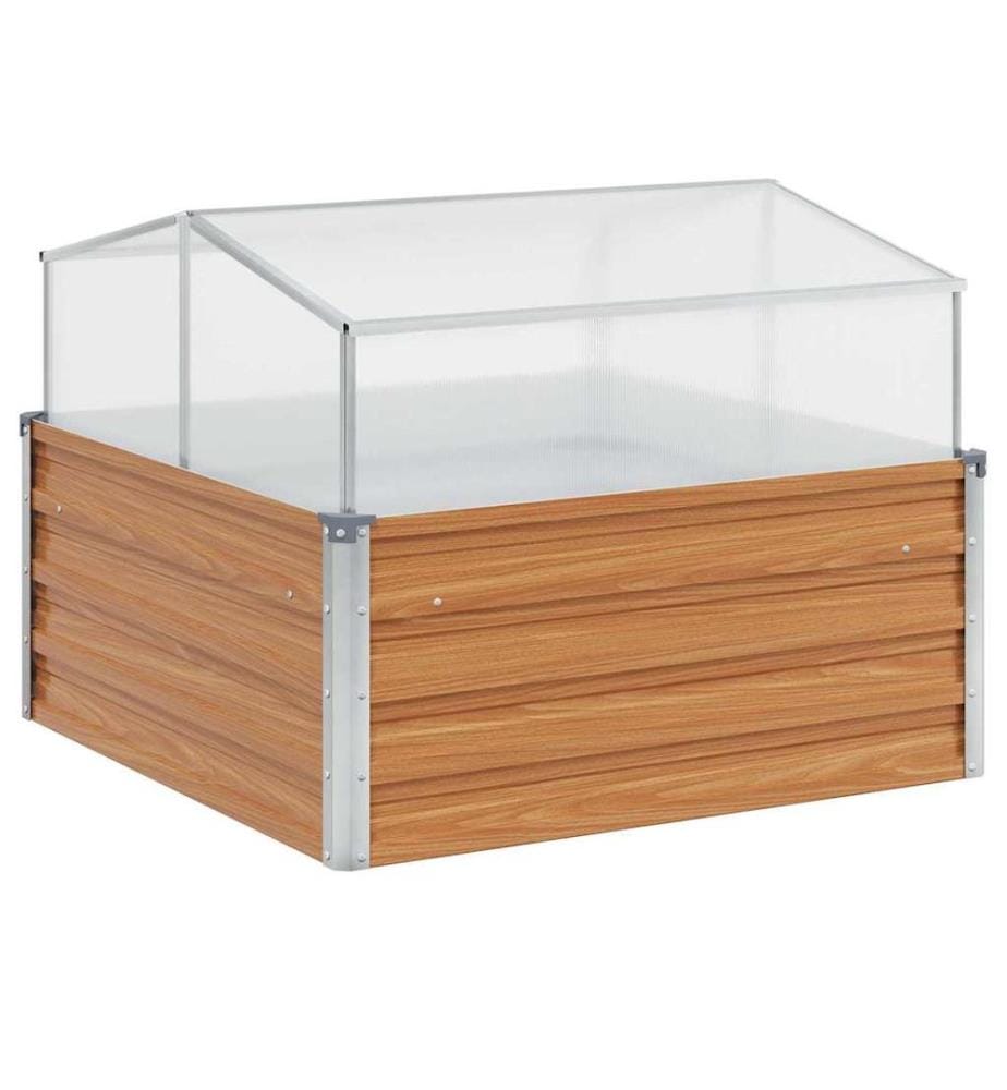 vidaXL Jardinière avec serre Marron Clair 100 x 100 x 77 cm