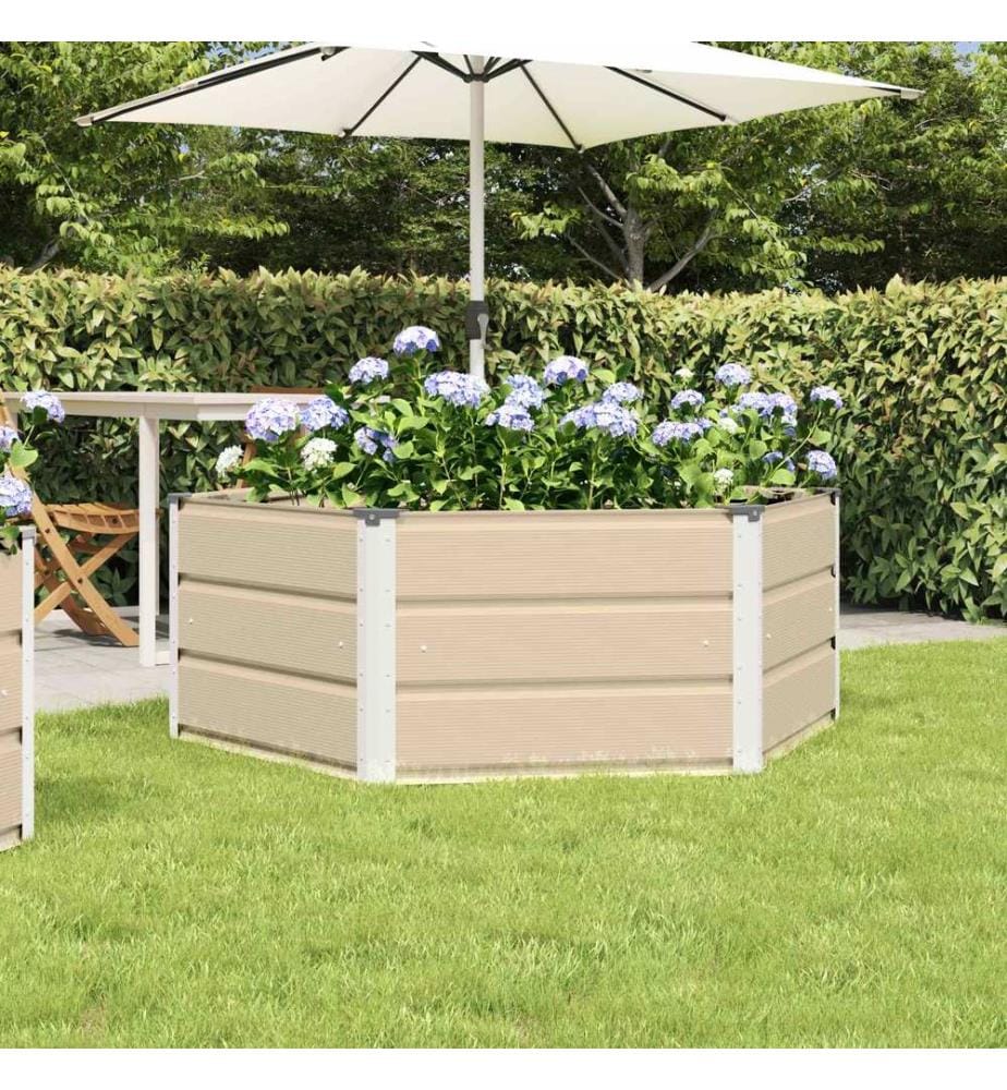 vidaXL Jardinière Ivoire 129 x 129 x 45 cm Acier