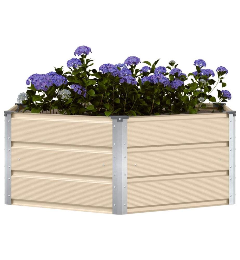 vidaXL Jardinière Ivoire 129 x 129 x 45 cm Acier