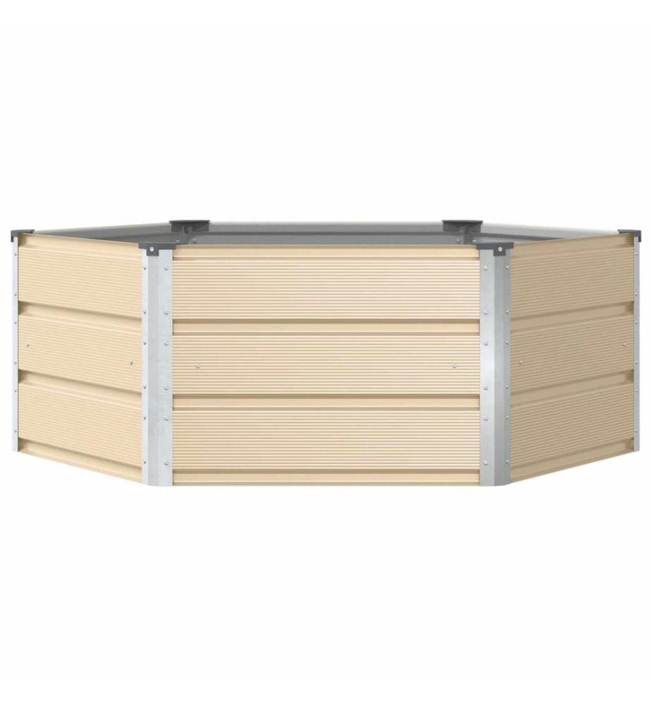 vidaXL Jardinière Ivoire 129 x 129 x 45 cm Acier