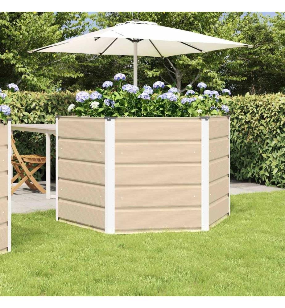 vidaXL Jardinière Ivoire 129 x 129 x 75 cm Acier