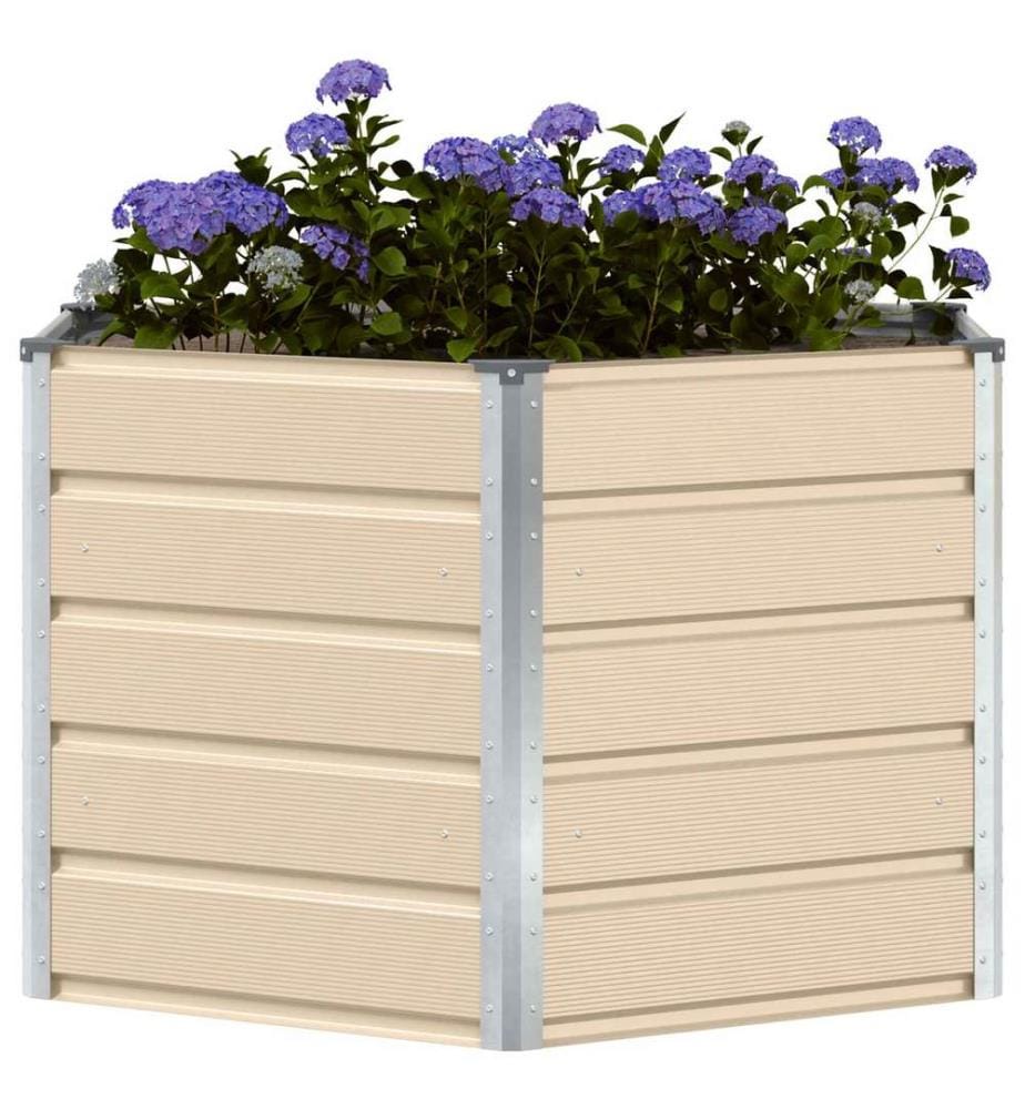 vidaXL Jardinière Ivoire 129 x 129 x 75 cm Acier