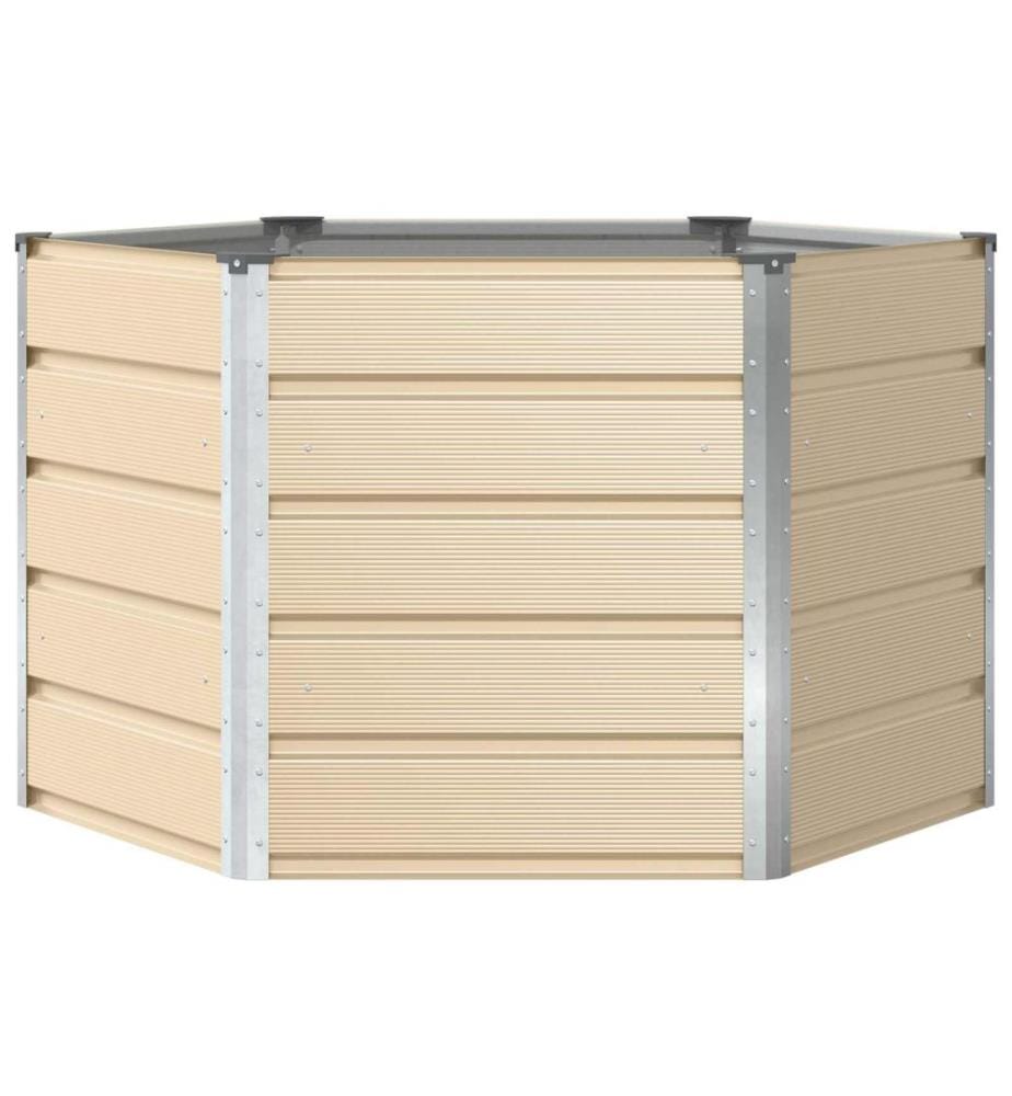 vidaXL Jardinière Ivoire 129 x 129 x 75 cm Acier