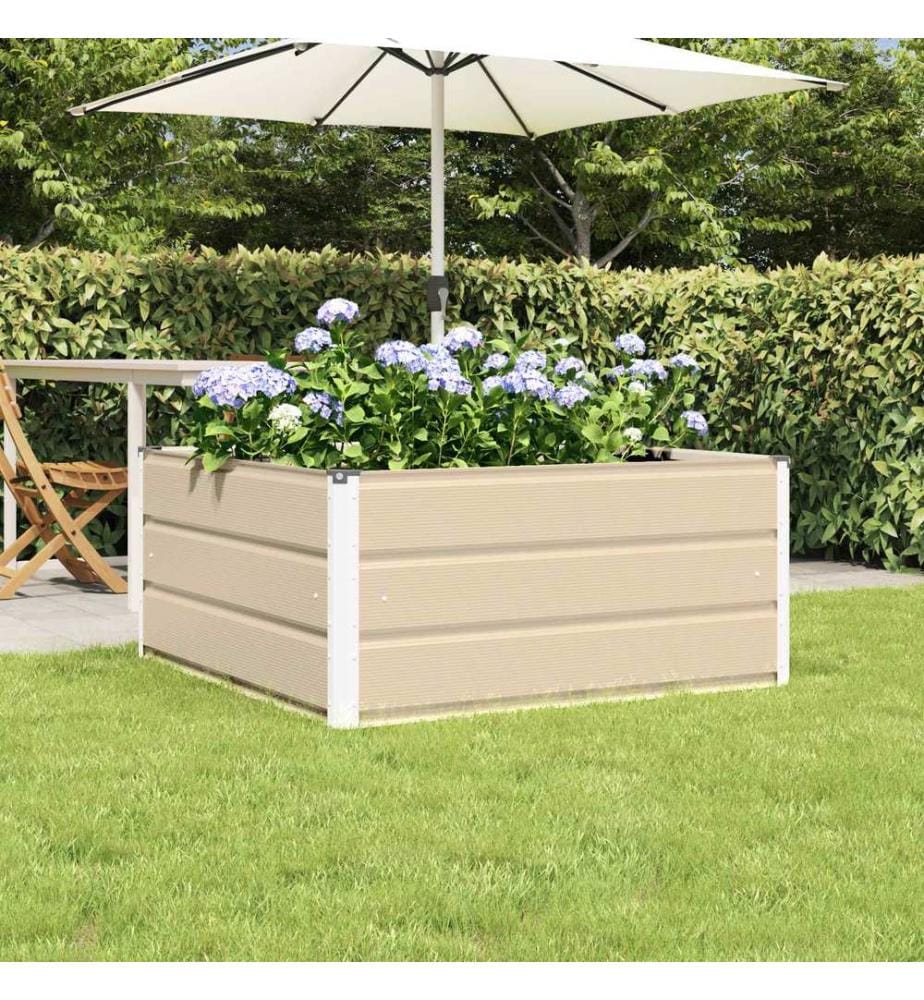 vidaXL Jardinière Ivoire 100 x 100 x 45 cm Acier