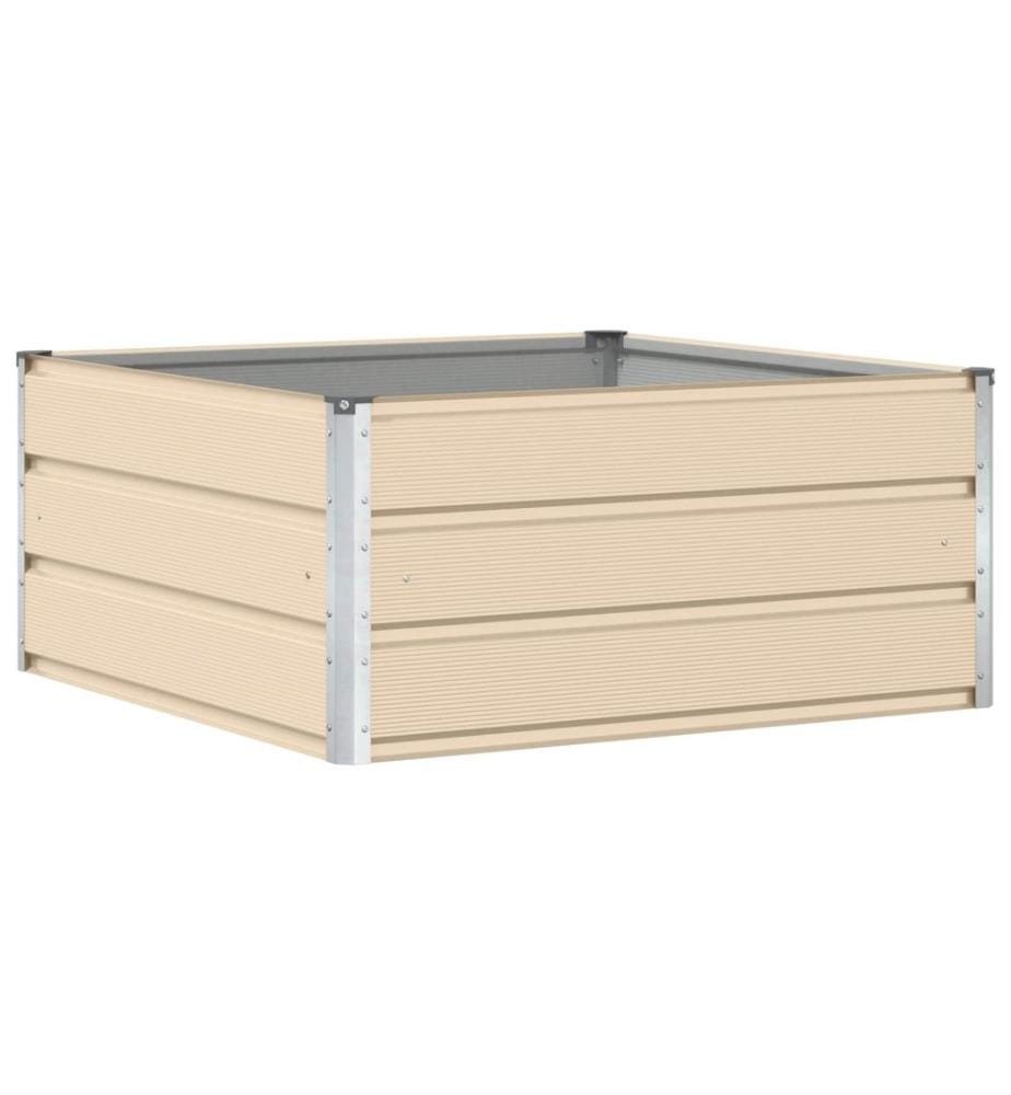 vidaXL Jardinière Ivoire 100 x 100 x 45 cm Acier